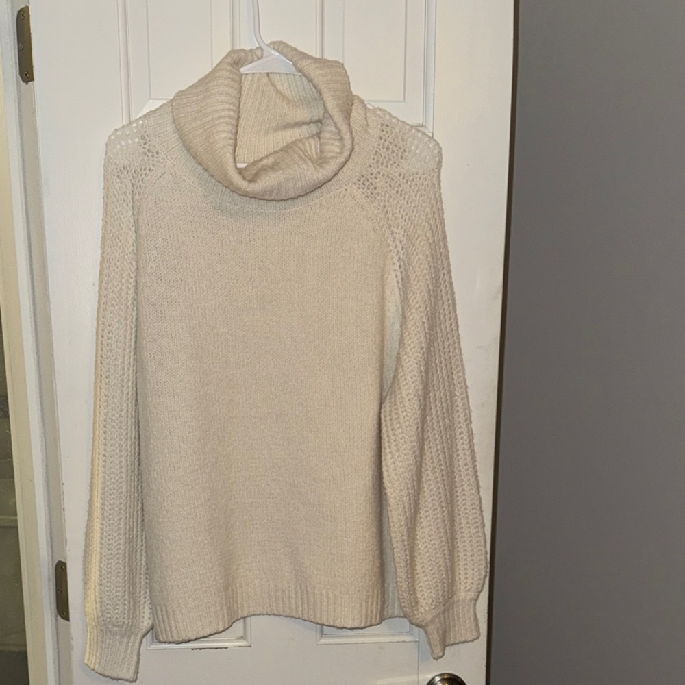 Elegant Cream Turtleneck Sweater